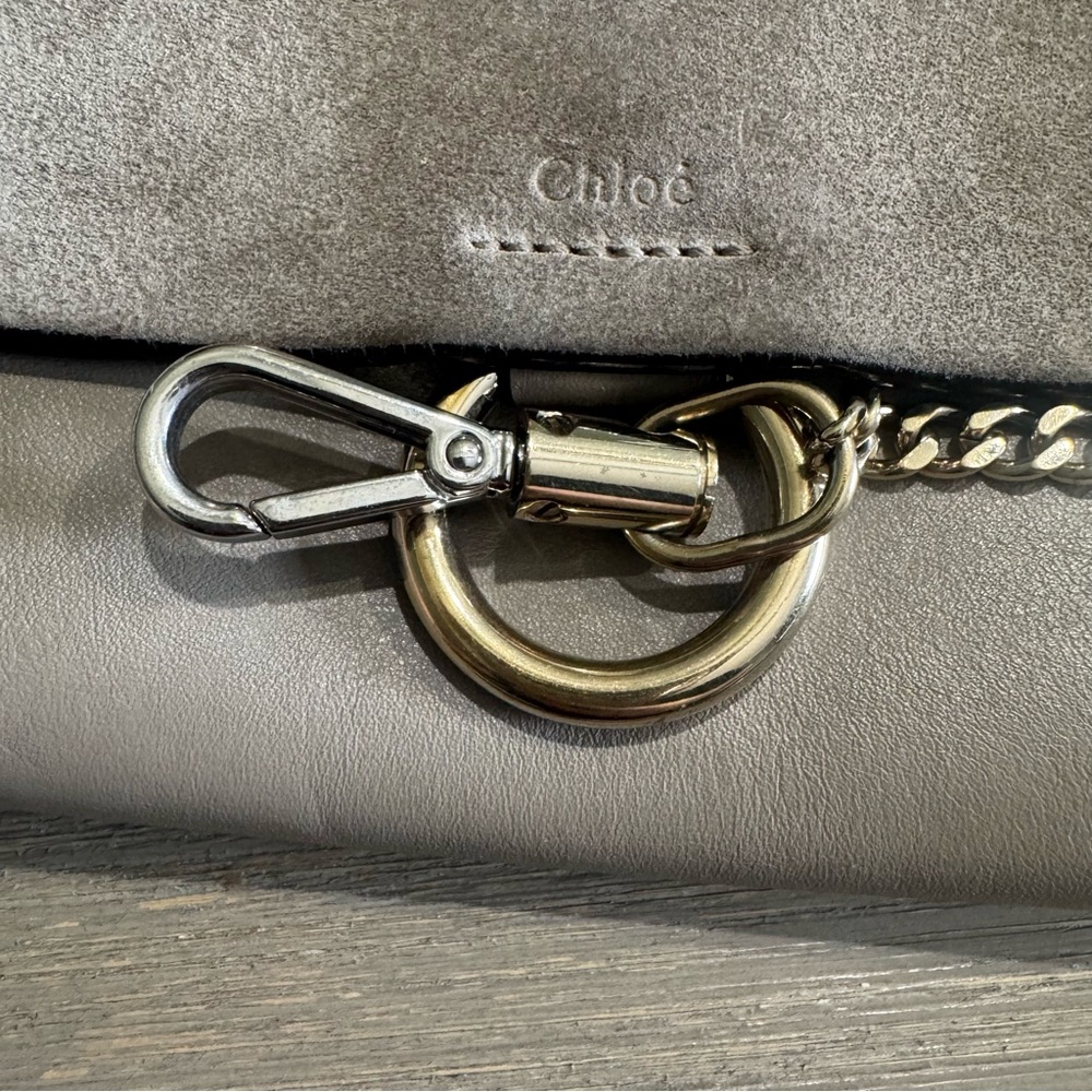 Chloe Mini Faye Crossbosy Bag Gray Side Bag - Picture 7 of 16